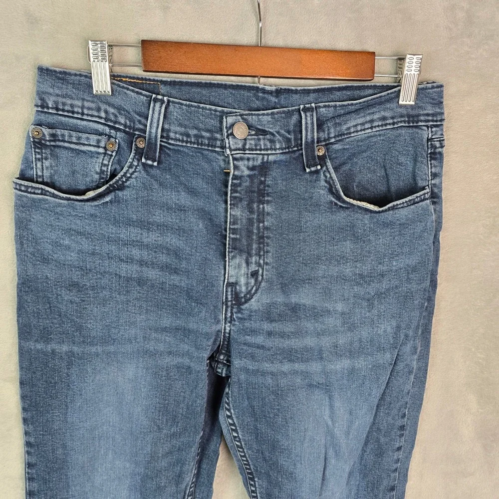 Levis 502 Regular Taper Mens Blue Jeans Dark Wash‎ 33x30 Stretch Denim 540196